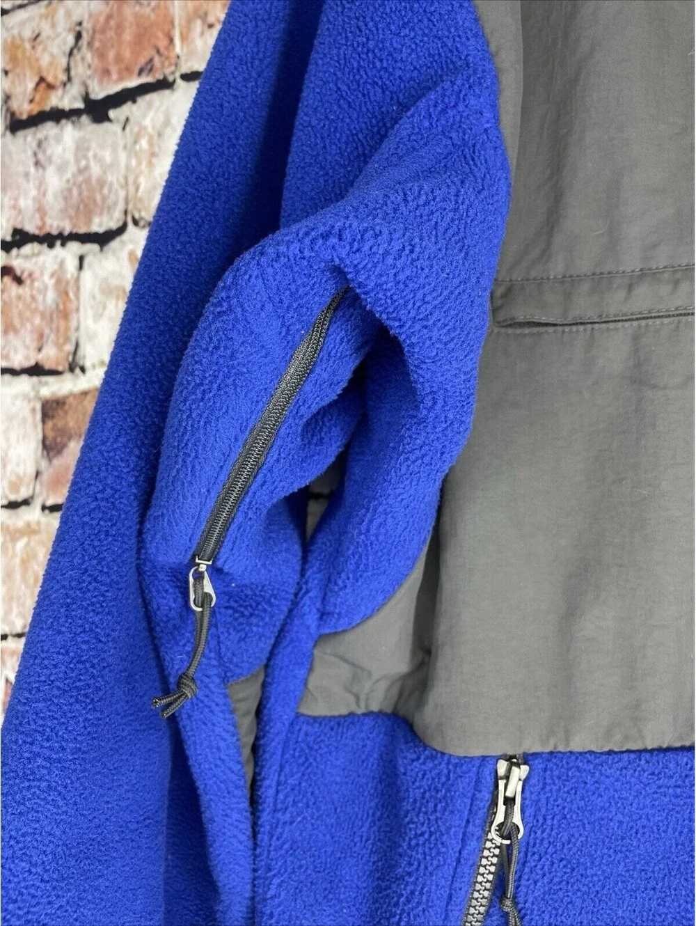 The North Face Polartec Denali Fleece Jacket Mens Large Full Zip Blue Gray AMYN